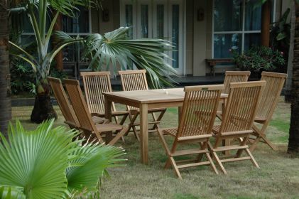 Windsor Classic Chair 9-Pieces Folding Dining Set