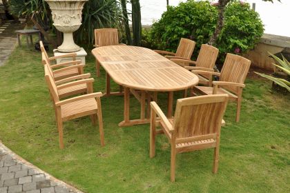 Sahara Stackable 9-Pieces Oval Dining Set