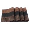 6 Pcs Placemats Dining Table Placemats Stain Resistant Anti-Skid PVC Kitchen Table Mats Woven Polyester, Brown