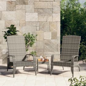 Patio Adirondack Chair Gray Poly Rattan