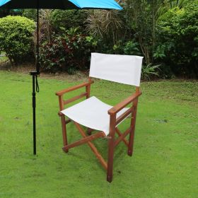 Folding Chair Wooden Director Chair Canvas Folding Chair Folding Chair populus + Canvas (Color : White)