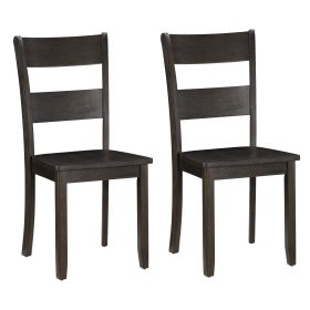 Distressed Walnut Ladder Back Side Chairs (Set of 2)