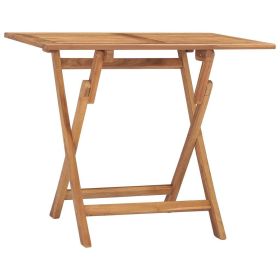 Folding Patio Dining Table 35.4"x23.6"x29.5" Solid Teak Wood