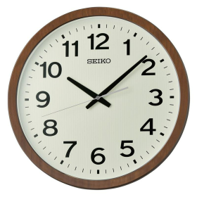 Seiko 16" Ukan Round Brown Wall Clock, Traditional Analog Quartz QXA799BRH