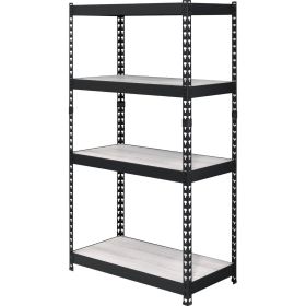 4 Tier Bookshelf with MDF Adjustable Shelves, Black