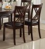 7-Pc Dinette Set Brown Espresso Finish Rectangular Table PU Upholstered Chairs Transitional Dining Room Wooden Dining Set Furniture