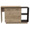 Chesterfield 2-Shelf 1-Drawer Kitchen Island Black Wengue and Light Oak