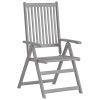 Patio Reclining Chairs 2 pcs Gray Solid Acacia Wood