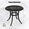 24 Inch Patio Side Table with Adjustable Footpads for Poolside Backyard Balcony