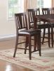 Contemporary Counter Height Dining 6pc Set Table w Butterfly Leaf 4x Chairs A Bench Brown Finish Rubberwood Chairs Cushions Kitchen Dining Room Furnit