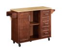 Mobile Kitchen Island Cart With 3 drawers