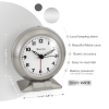 Westclox Silver Metal Analog Alarm Clock - Sleek and Elegant, with Precision Timekeepin