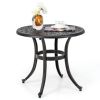 24 Inch Patio Side Table with Adjustable Footpads for Poolside Backyard Balcony