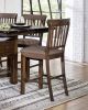 Dark Brown Finish Counter Height Chairs Set of 2 Wooden Dining Classic Dining Kitchen Furniture Upholstered Seat