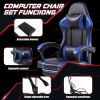 Ergonomic Gaming Chair with Footrest, PU Leather Video Game Chairs for Adults, Reclining Gamer Chair Office Chair with Lumbar Support, Comfortable Com