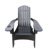 Outdoor or indoor Wood Adirondack chair with an hole to hold umbrella on the arm ,Black