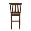 Dark Brown Finish Counter Height Chairs Set of 2 Wooden Dining Classic Dining Kitchen Furniture Upholstered Seat