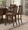 Dark Brown Finish Counter Height Chairs Set of 2 Wooden Dining Classic Dining Kitchen Furniture Upholstered Seat