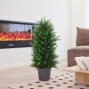 Two artificial cedar trees, 3 feet, artificial trees with UV protection artificial trimming