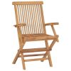 Folding Patio Chairs 8 pcs Solid Teak Wood