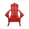 Reclining Wooden Outdoor Rocking Adirondack chair, Red