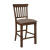 Dark Brown Finish Counter Height Chairs Set of 2 Wooden Dining Classic Dining Kitchen Furniture Upholstered Seat