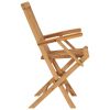 Folding Patio Chairs 8 pcs Solid Teak Wood