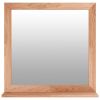 Wall Mirror 21.7"x21.7" Solid Wood Walnut