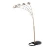 Chrome and Black Floor Lamp with Curvy Dome Shades