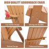 (Do Not Sell on Amazon) TALE Adirondack Chair Backyard Furniture Painted Seating with Cup Holder Plastic Wood for Lawn Outdoor Patio Deck Garden Porch