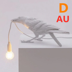 Creative Auspicious Bird Resin Wall Lamp Decoration (Option: White-D-AU)