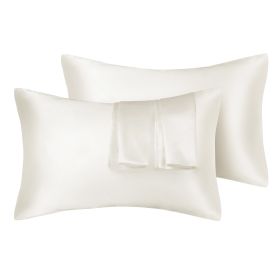 75D Satin Artificial Silk Pillowcase (Option: Ivory-Queen 20X30in-1pcs)