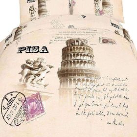 Duvet Cover Sheets Set, Pisa (Option: Queen)