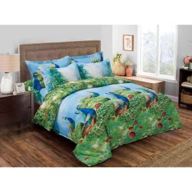 Duvet Cover Set Pictorial Bedding Dolce Mela - Peafowl (Option: King)