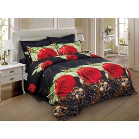 Duvet Cover Set Floral Bedding Dolce Mela - Night Roses (Option: King)