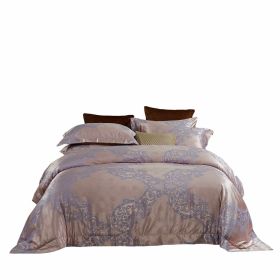 Duvet Cover Set Jacquard Top & 100% Cotton Inside (Option: King)