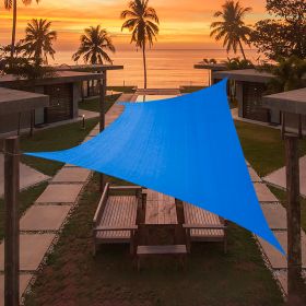 Artpuch Custom Size Sky Blue Sun Shade Sail Triangle Canopy 185 GSM Durable Fabric UV Block Awning for Outdoor Patio Garden Backyard (Customized Avail (Color: Sky Blue, size: 12'x13')