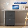 File cabinet with two drawers with lock,Hanging File Folders A4 or Letter Size, Small Rolling File Cabinet Printer Stand office storage cabinet Office