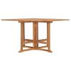 Folding Patio Dining Table 43.3"x43.3"x29.5" Solid Wood Teak