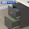 File cabinet with two drawers with lock,Hanging File Folders A4 or Letter Size, Small Rolling File Cabinet Printer Stand office storage cabinet Office