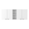 Austin 2 Piece Kitchen Set, Upper Wall Cabinet + Kitchen Island , White /Walnut