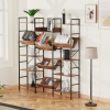 Triple Wide 5 Tier Bookshelf,Tall Bookcase with 14 Open Display Shelves