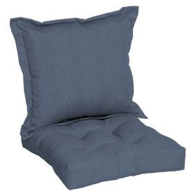 45" x 24" Tan Rectangle Outdoor 2-Piece Deep Seat Cushion (Color: Washed Indigo)