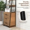 Multifunctional Tall Bookcase with Open Shelves and Storage Drawers