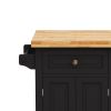 Kitchen Island Cart with Two Storage Cabinets and Two Locking Wheels,43.31 Inch Width,4 Door Cabinet and Two Drawers,Spice Rack, Towel Rack