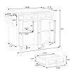 Kitchen Island Cart with Two Storage Cabinets and Two Locking Wheels,43.31 Inch Width,4 Door Cabinet and Two Drawers,Spice Rack, Towel Rack